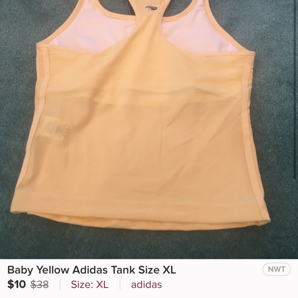 Baby Yellow Adidas Tank Size xl